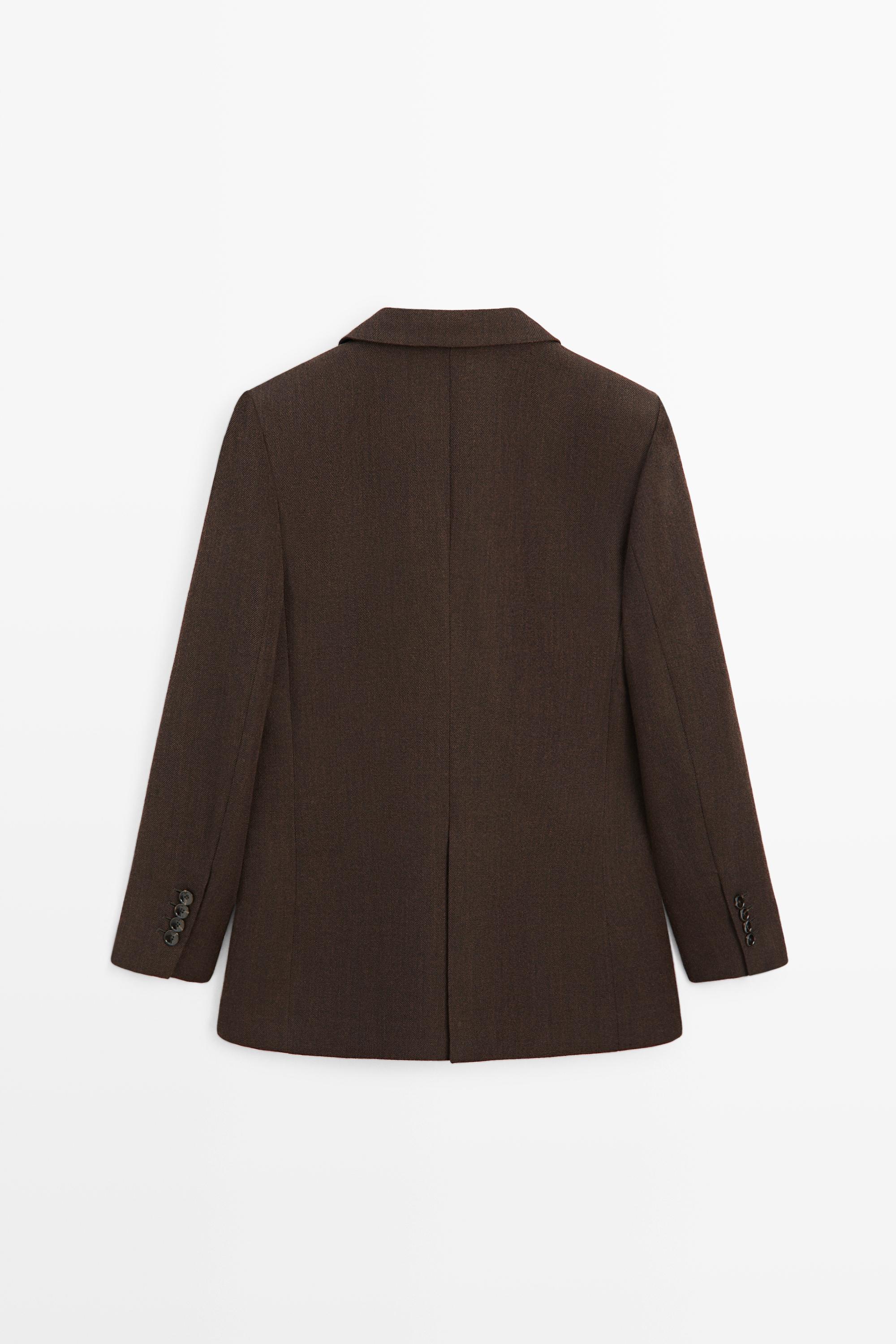 100% wool button detail blazer